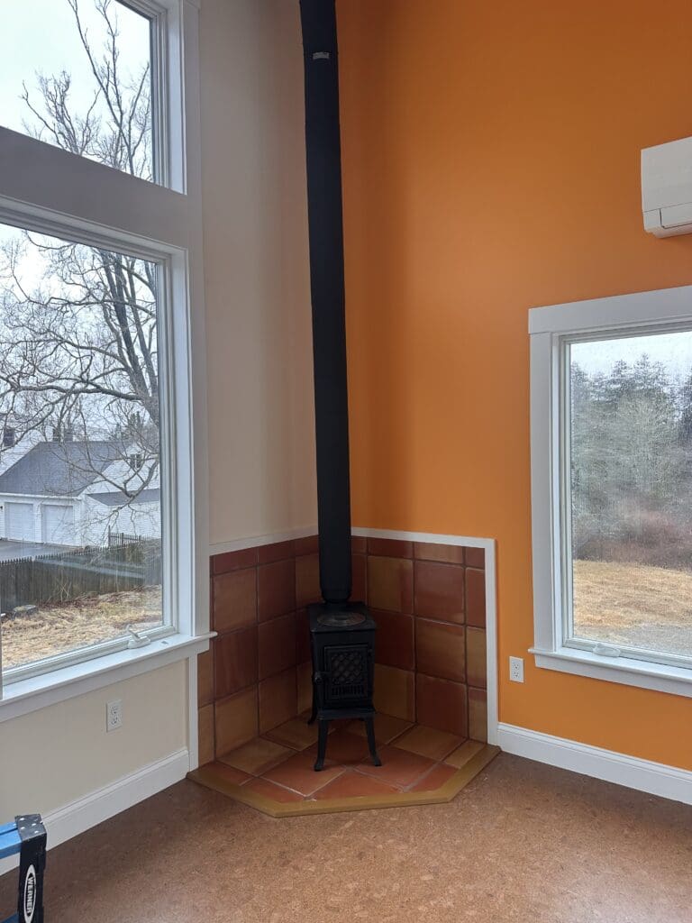 custom fireplace in a Maine home