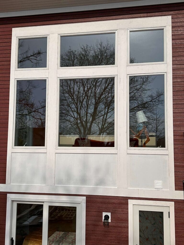 A custom home being built in Maine