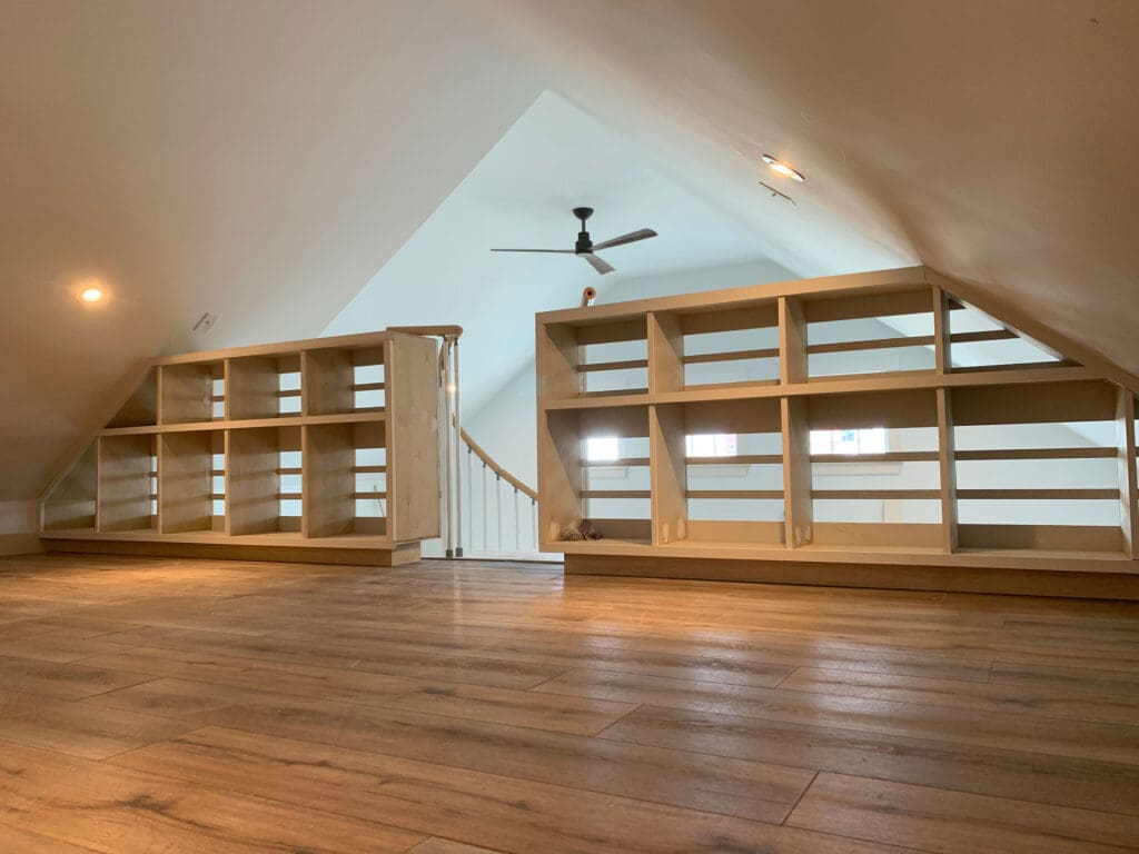 interior home renovations in the loft of a Maine home