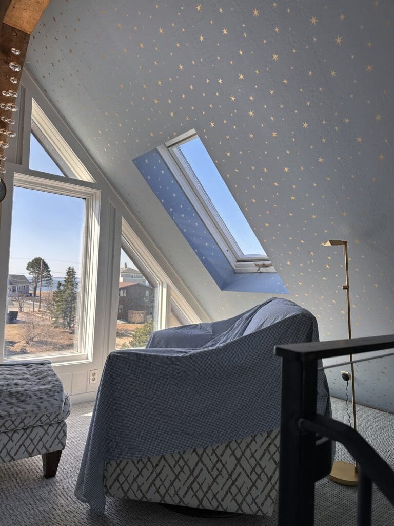 interior home renovations in the bedroom of a Maine home