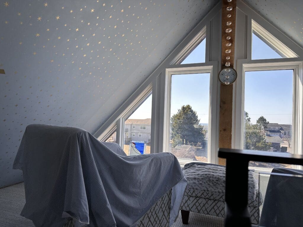 interior home renovations in the bedroom of a Maine home