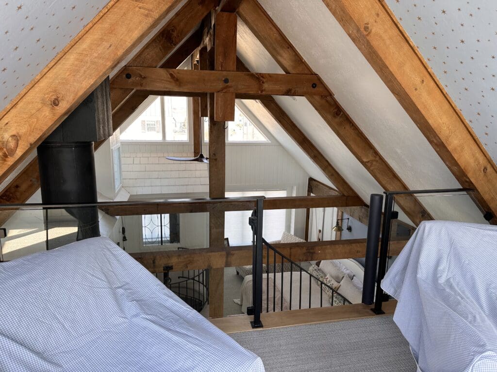 interior home renovations in the bedroom of a Maine home
