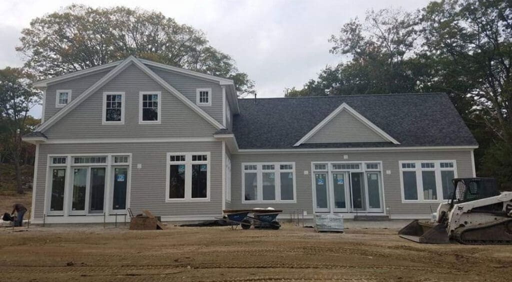 A custom home being built in Maine by GWC Builders