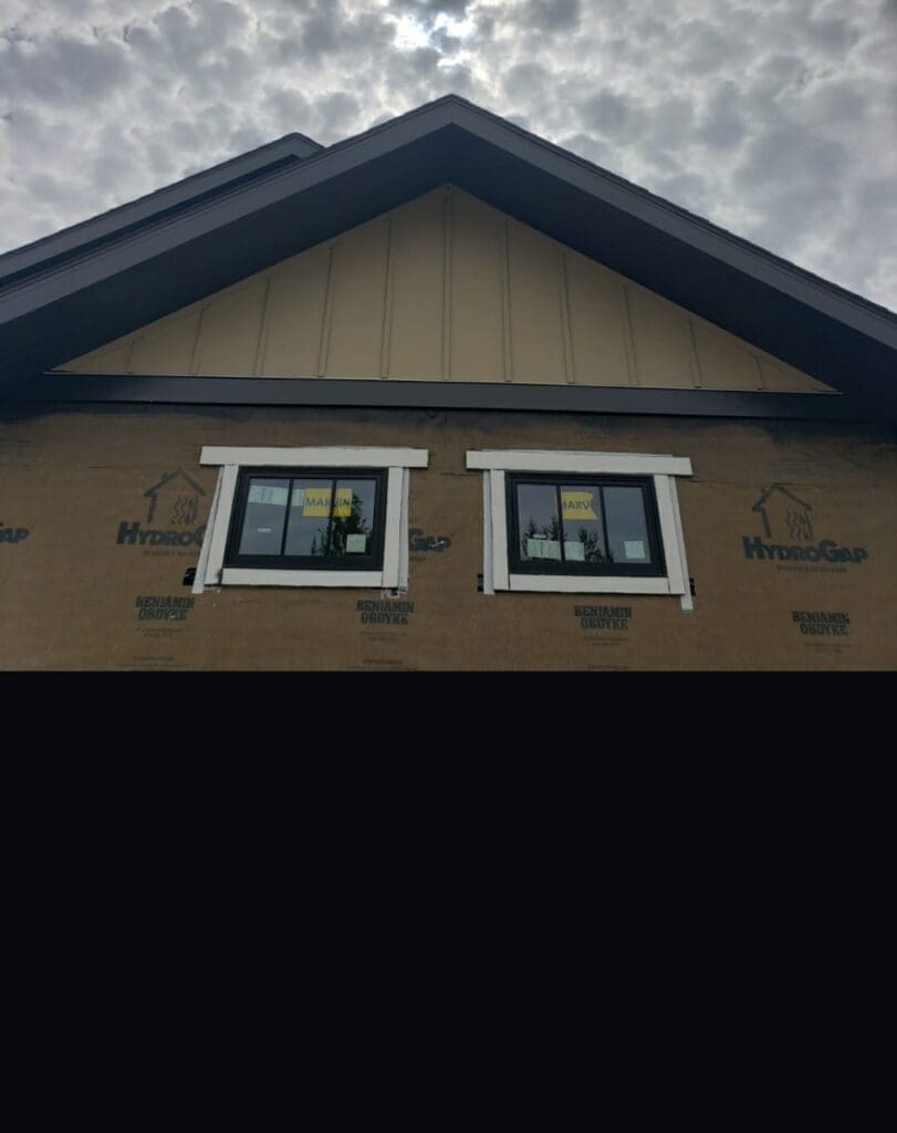 exterior photos of a custom home being built in Maine